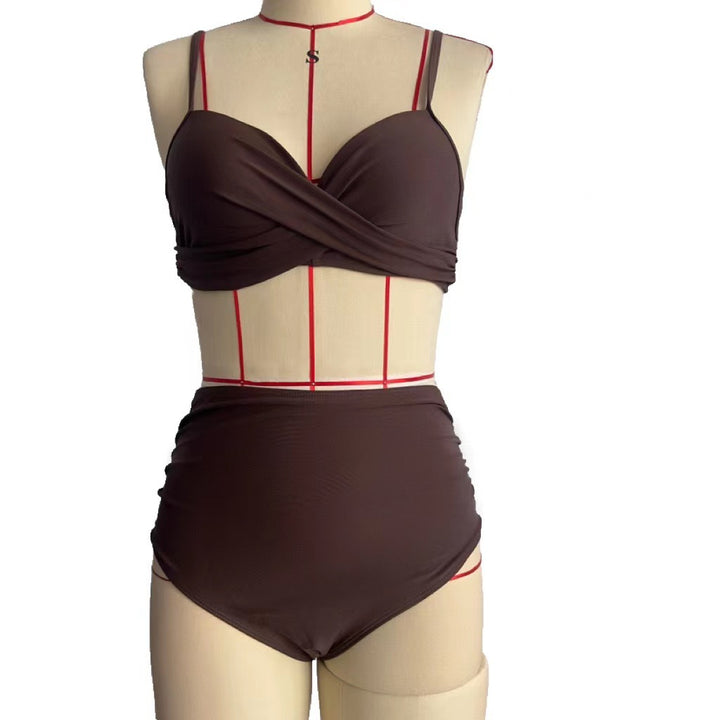 Women High-Waist Bikini with Leopard Pattern Mune Fashion