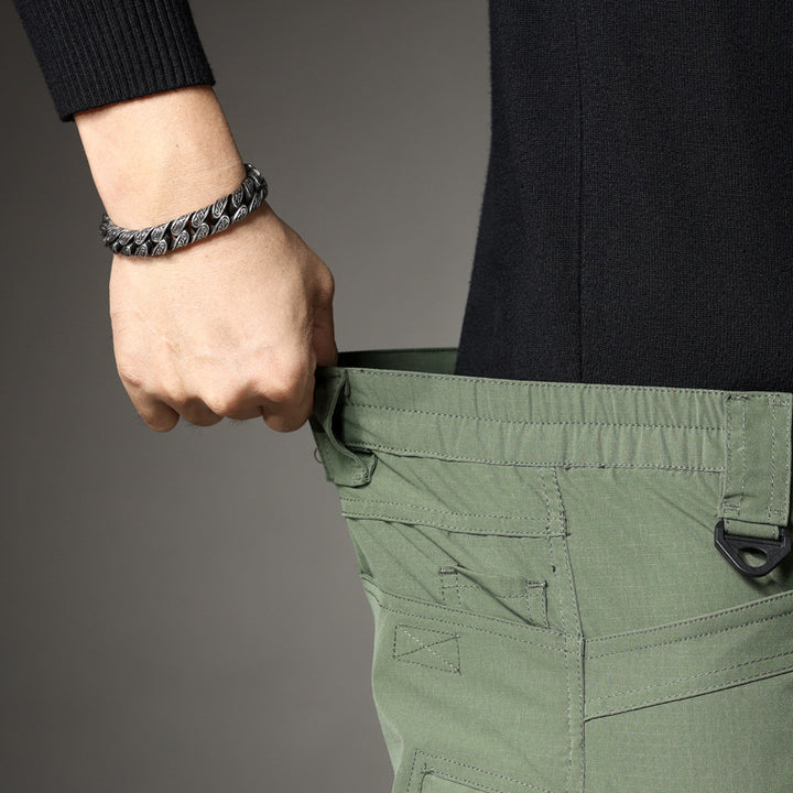Men's trekking cargo pants with knee reinforcement, multifunctional pockets, and straight cut Mune Fashion