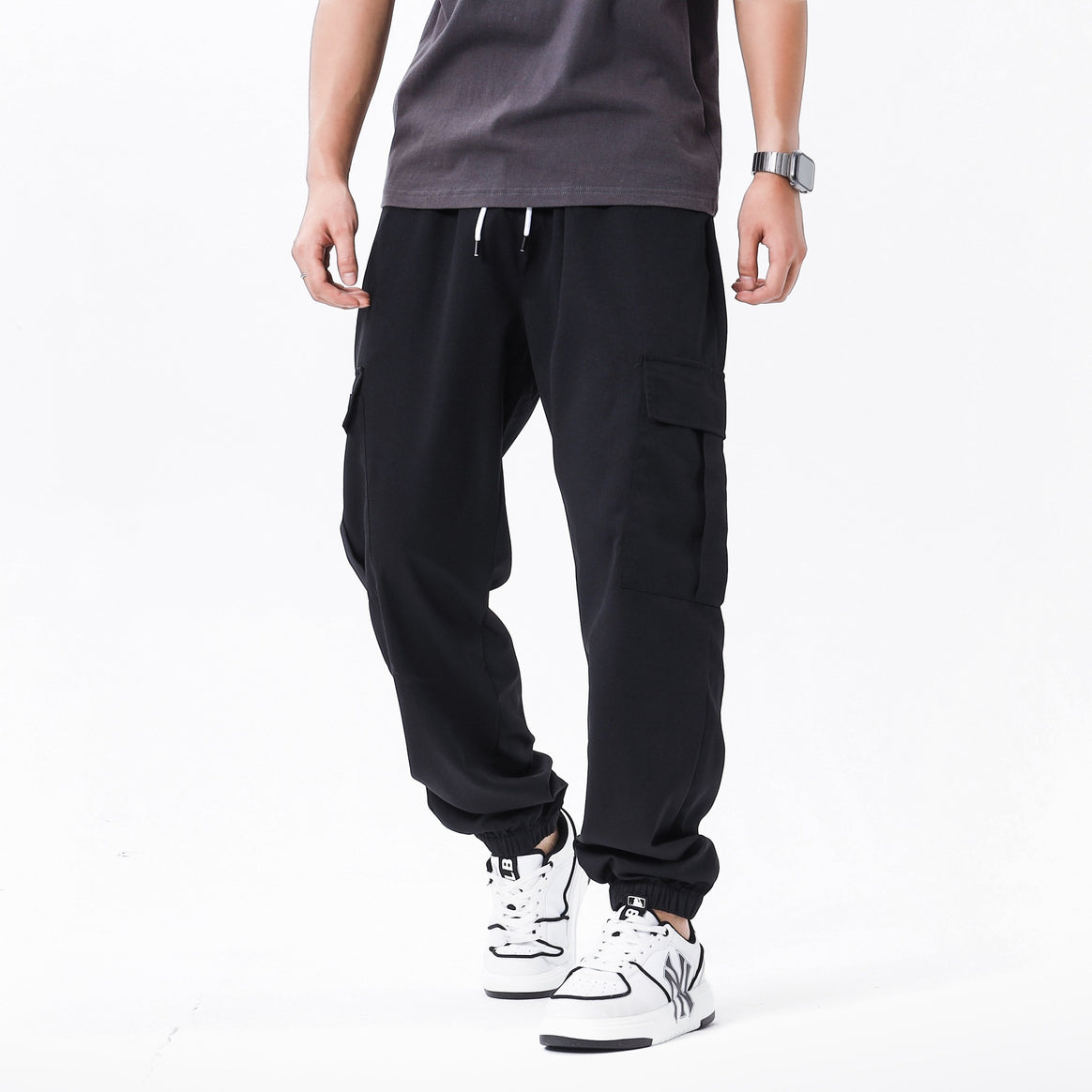 Men's multifunctional cargo pants with elastic waistband and practical pockets Mune Fashion
