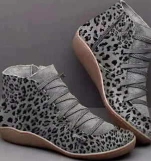 Women's ankle-high soft leather sneaker boots with side zipper, elastic decorative lacing, and ergonomic comfort sole Mune Fashion