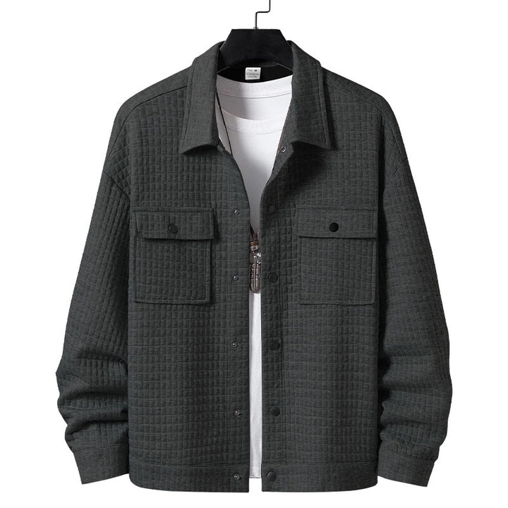 Men's quilted overshirt jacket with square quilted structure and patch chest pockets Mune Fashion