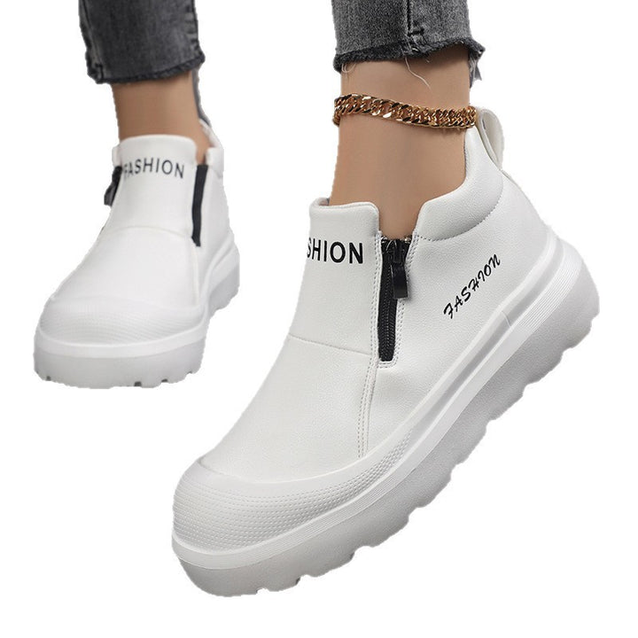 Women's platform sneakers with side zipper, padded comfort insole and profiled outsole Mune Fashion