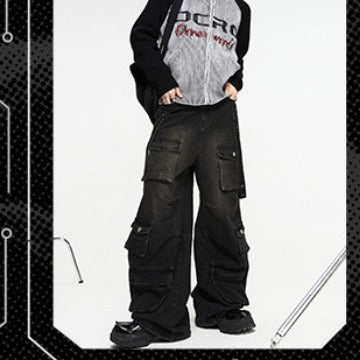 Men's Casual Denim Pants with Innovative Pockets Mune Fashion