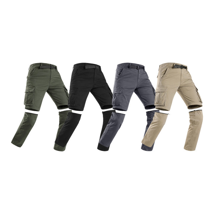 Men's Modular Cargo Pants with Zip-Off Leg Separation and Multi-Pockets Mune Fashion