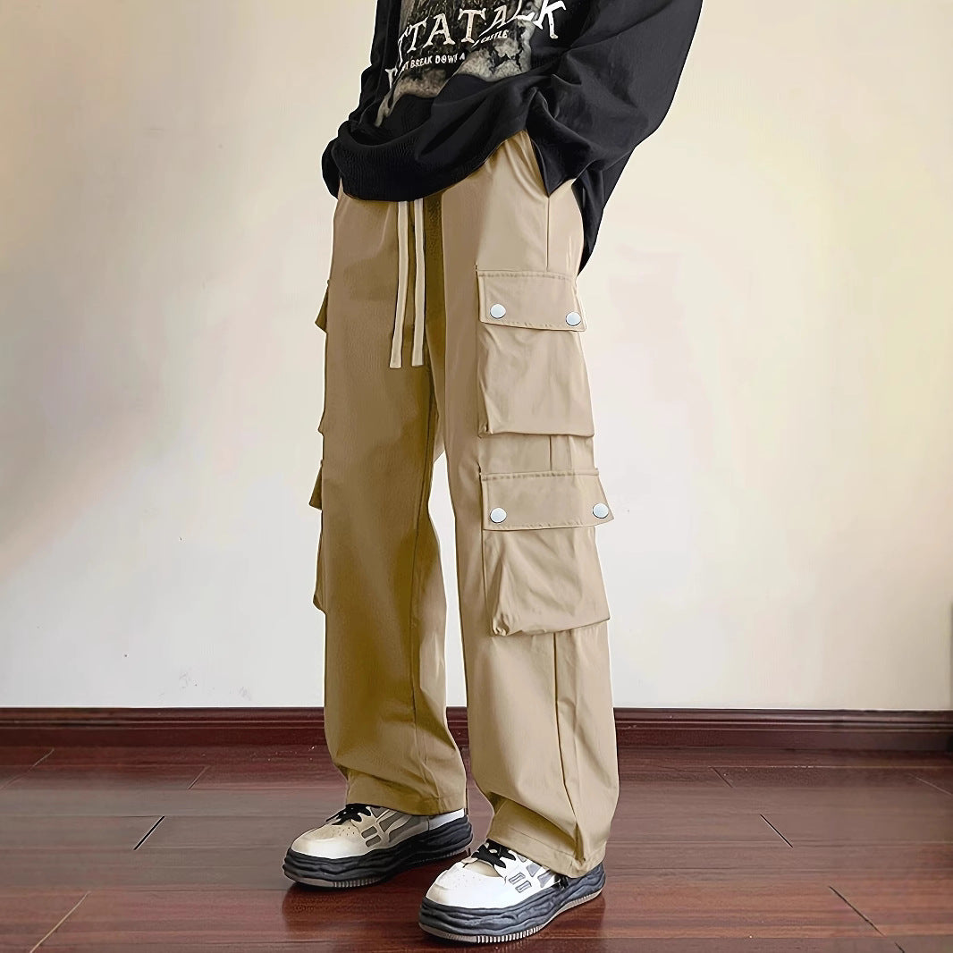 Men's Loose Fit Cargo Jogging Pants with Drawstring & Multiple Pockets Mune Fashion