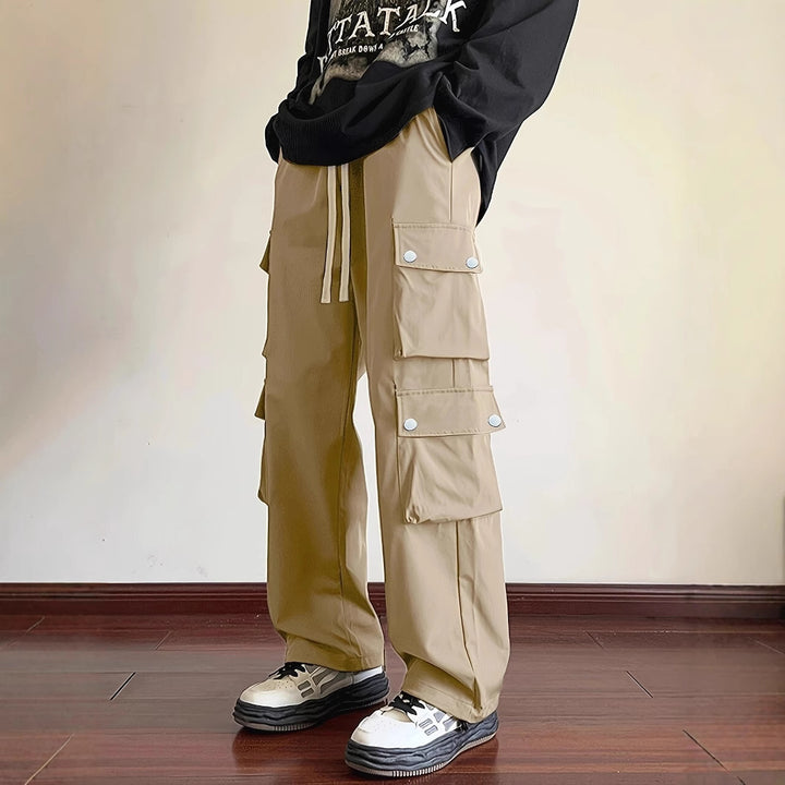 Men's Loose Fit Cargo Jogging Pants with Drawstring & Multiple Pockets Mune Fashion