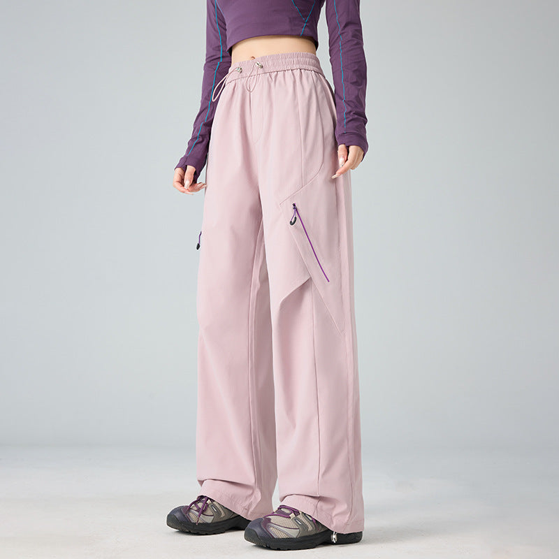 Men's Loose Technical Cargo Pants with Utility Pockets and Elastic Waistband Mune Fashion
