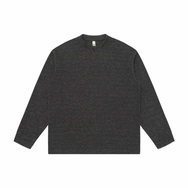 Unisex Structured Henley Sweater with Short Button Collar and Oversized Fit Mune Fashion