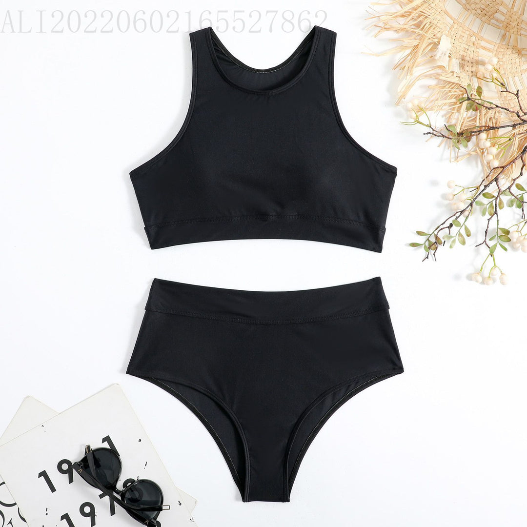 Women's Sports Bikini Set with High Waist and Racerback Mune Fashion