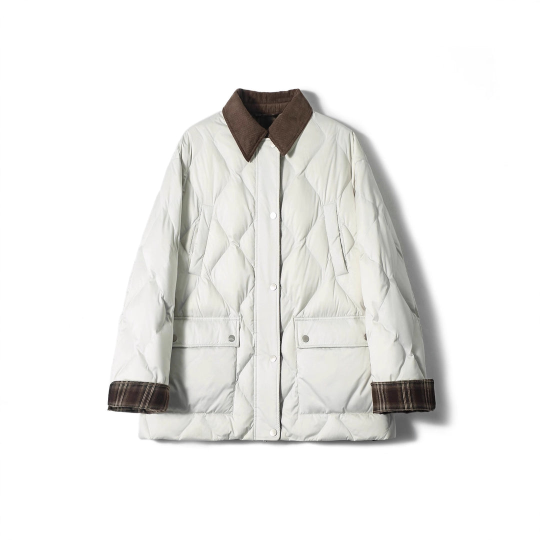 Women's quilted jacket with checkered accents Mune Fashion