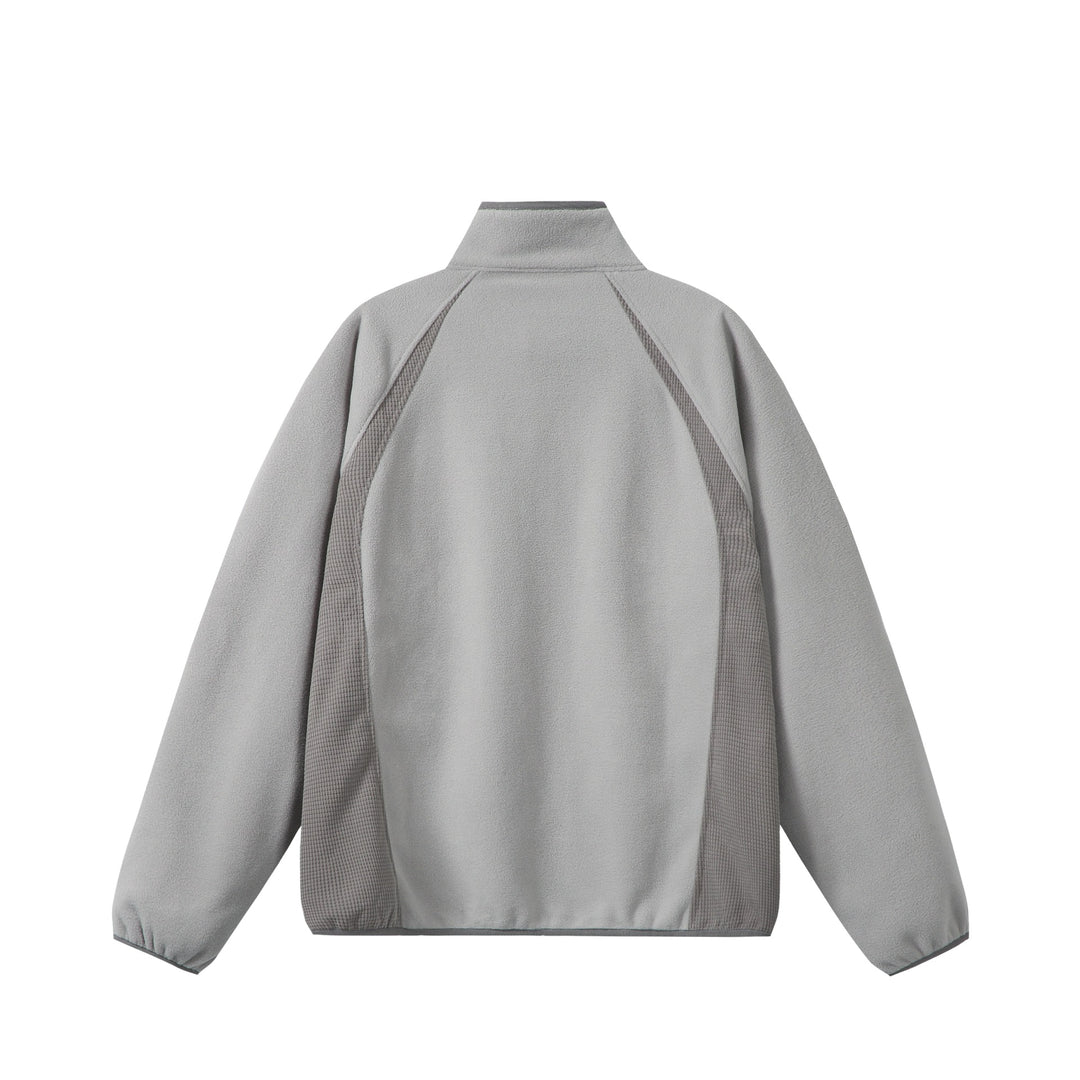 Unisex Fleece Zip Jacket with Stand-up Collar and Structured Side Inserts Mune Fashion
