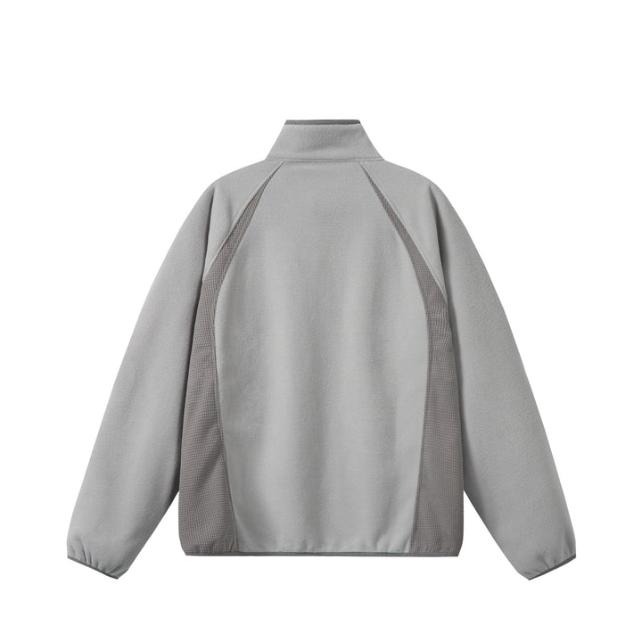 Unisex Fleece Zip Jacket with Stand-up Collar and Structured Side Inserts Mune Fashion