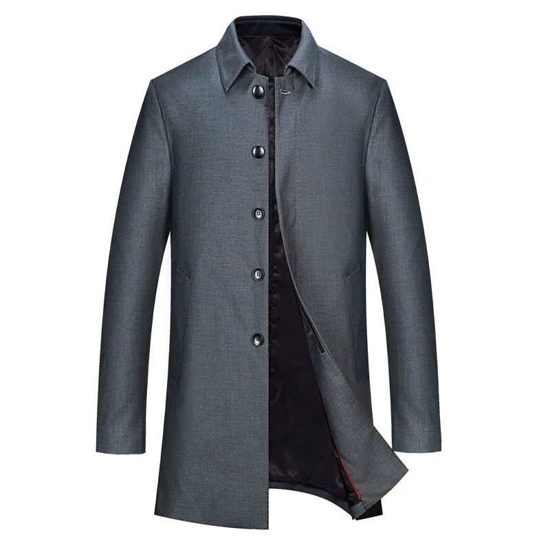 Men's Modern Business Coat with Light Thermal Lining and Straight Cut Mune Fashion
