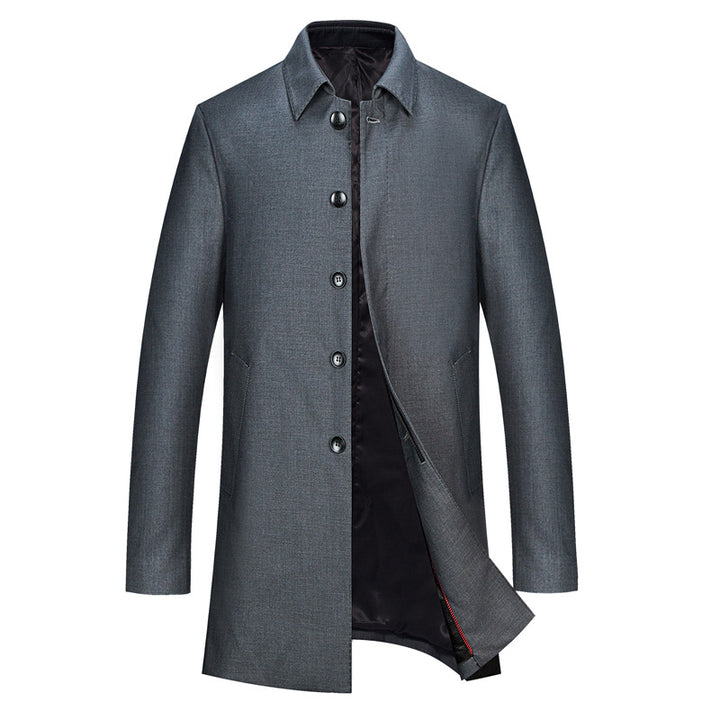 Men's Modern Business Coat with Light Thermal Lining and Straight Cut Mune Fashion