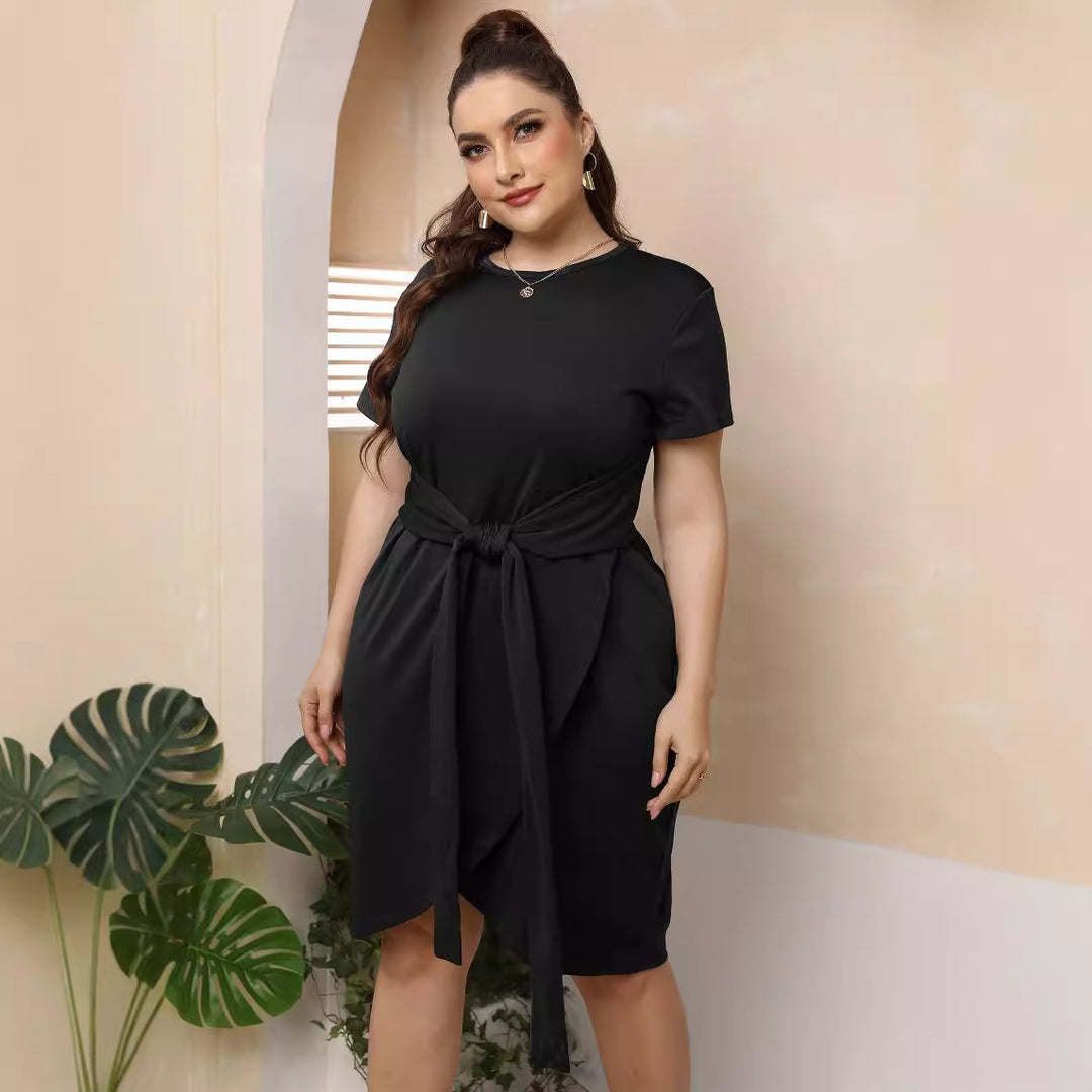 Women stylish wrap dress with waist belt Mune Fashion