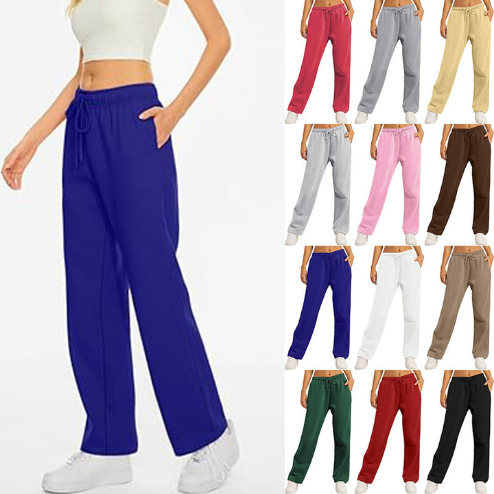 Ladies high-quality relaxed pants with a high waist, straight leg, and integrated side pockets Mune Fashion