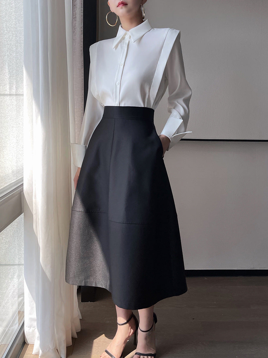 Ladies elegant and fashionable blouse with innovative cut Drune