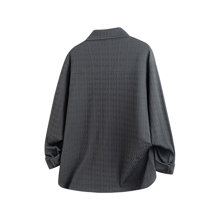 Women Lightly Structured Oversized Shirt Jacket with Lapel Collar & Press Button Front Mune Fashion