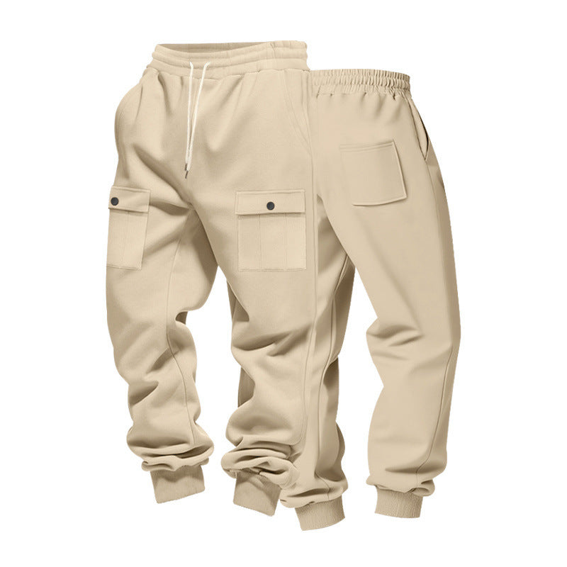 Men's cargo joggers with flap pockets, drawstring waistband, and ribbed ankle cuffs Mune Fashion