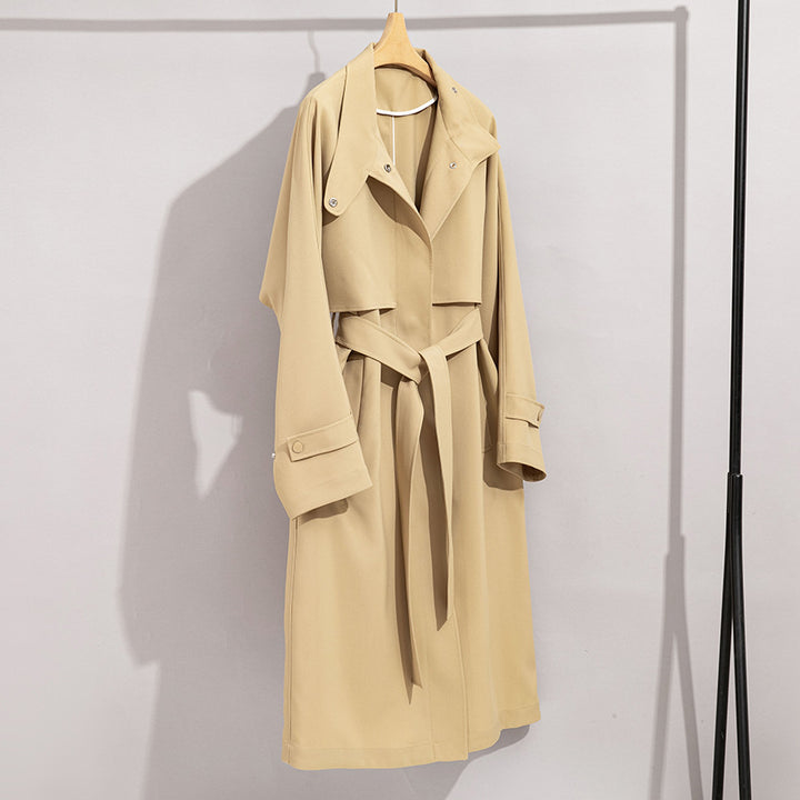 Women's trench coat with tie belt and removable cape detail Mune Fashion