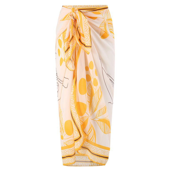 Women's swimsuit with elegant wrap design and floral pareo Mune Fashion