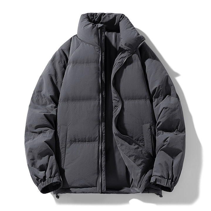 Men's padded down winter jacket with high stand-up collar and adjustable hem Mune Fashion