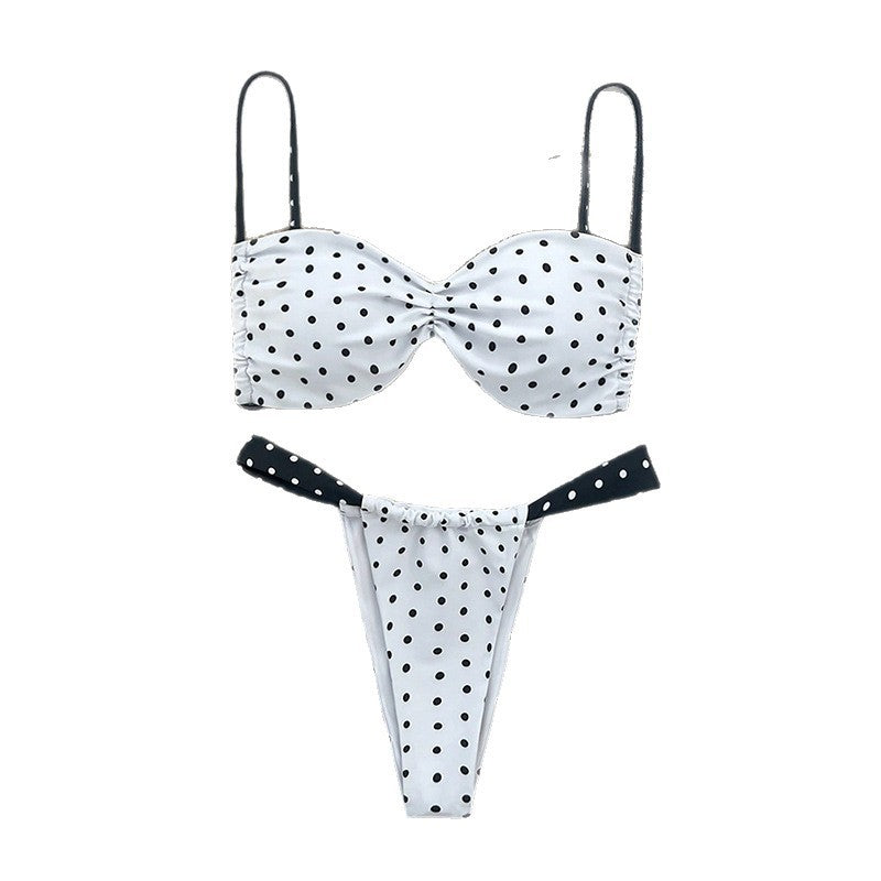 Women Triangle Bikini with elastic straps and knot detail Mune Fashion