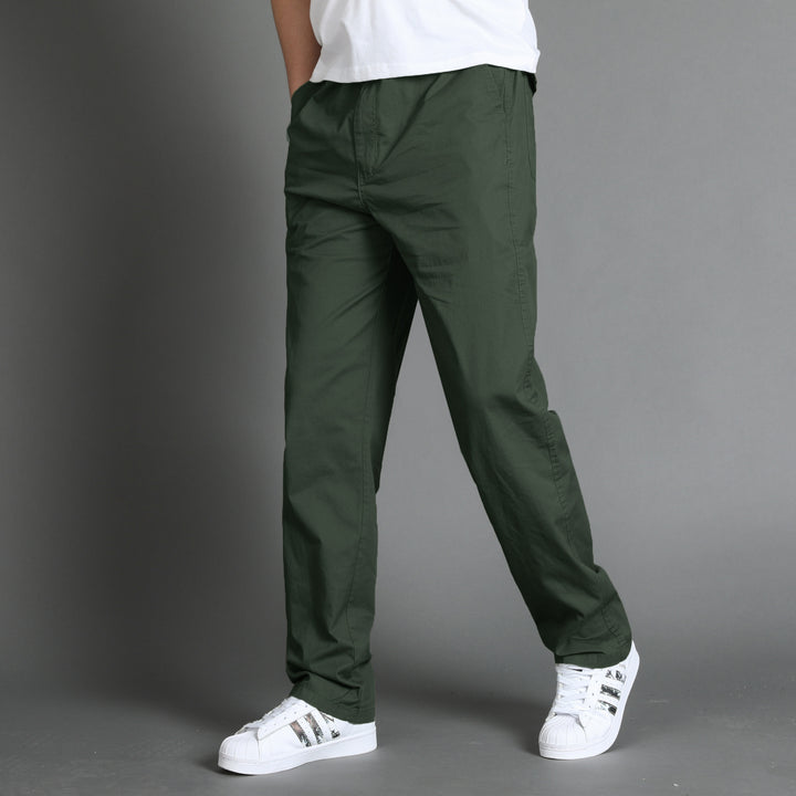 Men's loose-fitting chino pants with elastic waistband and side zipper pocket Mune Fashion