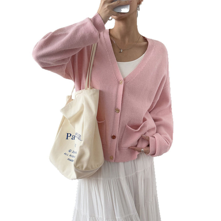 Women's cozy oversized cardigan with patch pockets, wide sleeve, and fine cashmere blend Mune Fashion