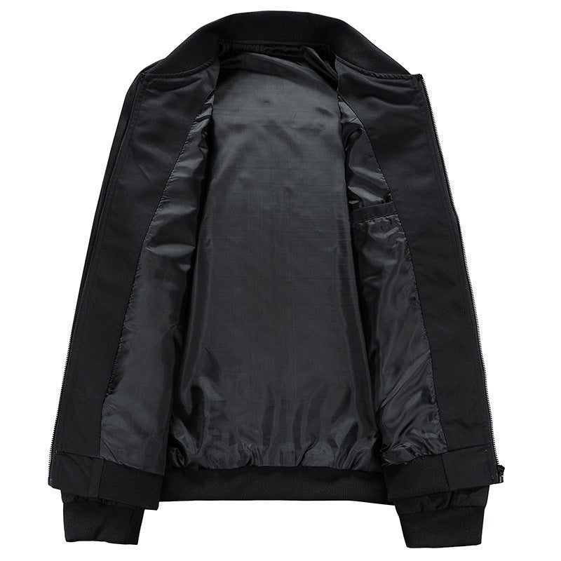 Men's lightweight windproof bomber jacket with ribbed cuffs and concealed zip front Mune Fashion