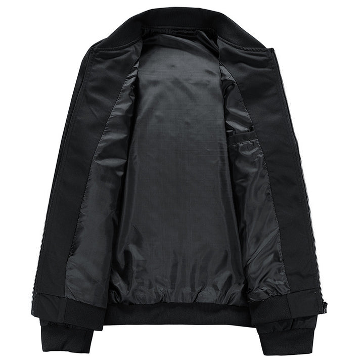 Men's lightweight windproof bomber jacket with ribbed cuffs and concealed zip front Mune Fashion