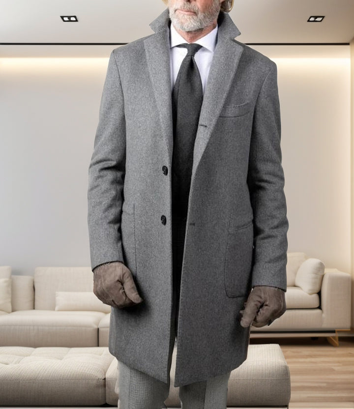 Men's Long Cut Single-Breasted Coat with Slim Silhouette Mune Fashion