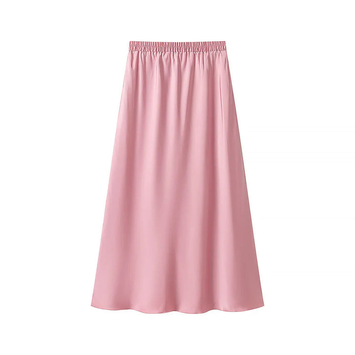Women’s flowing midi skirt with elastic waistband and asymmetric seam Mune Fashion