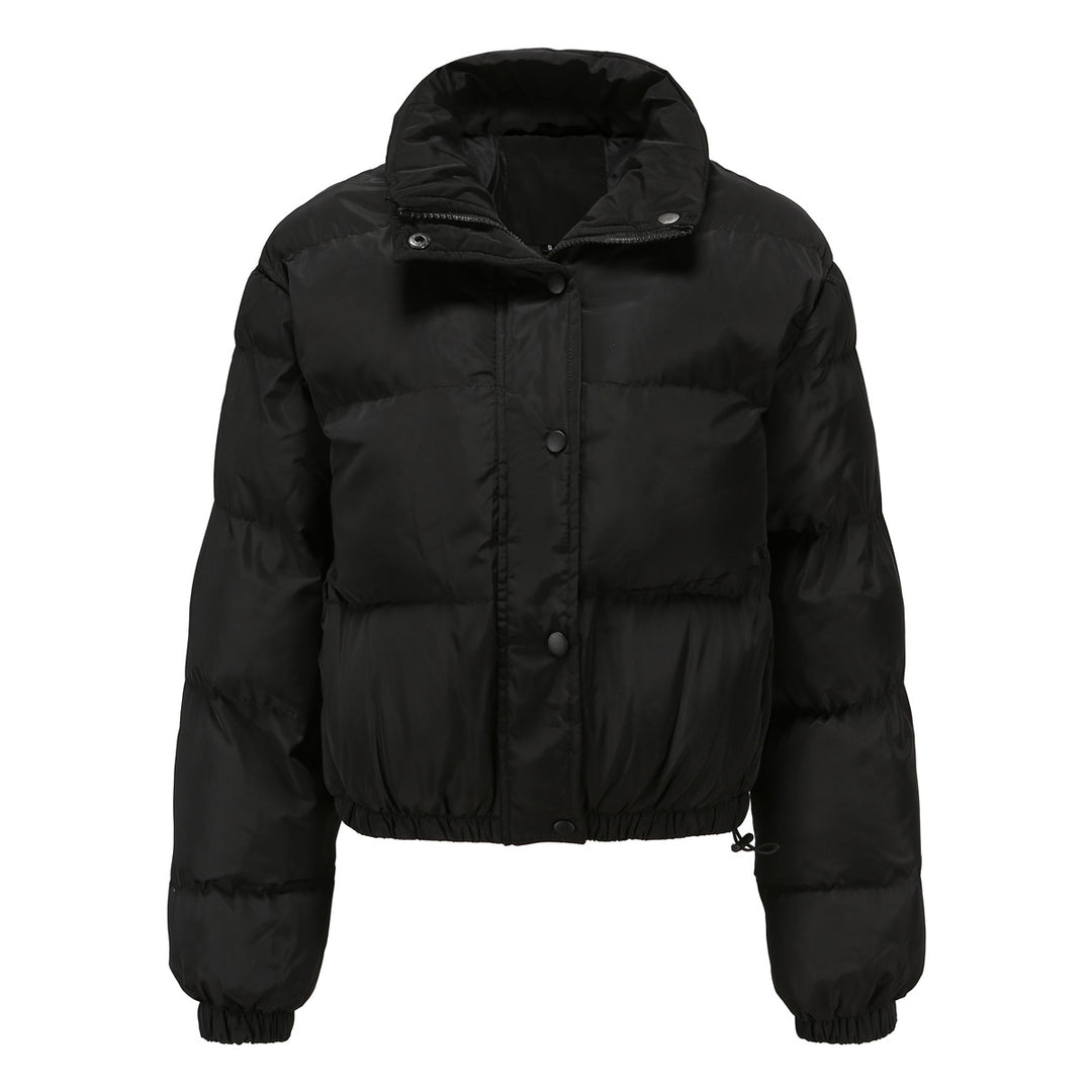 Women's short quilted winter jacket with stand-up collar and drawstring Mune Fashion
