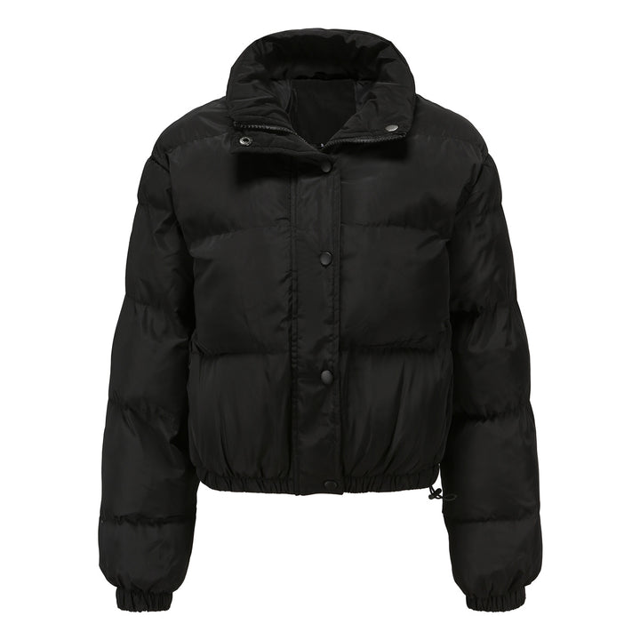 Women's short quilted winter jacket with stand-up collar and drawstring Mune Fashion
