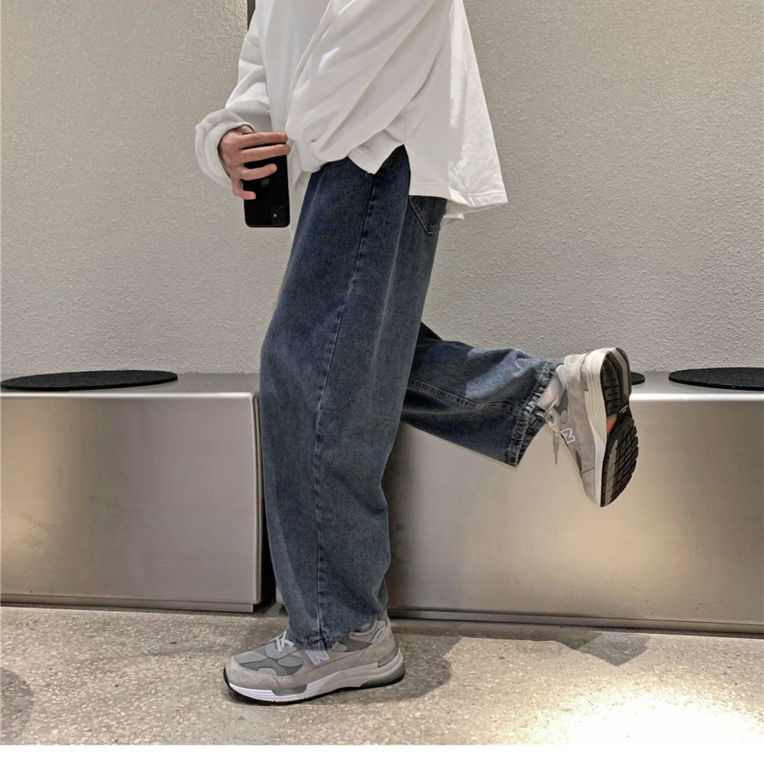 Men's Casual Denim Pants with Wide Cut Mune Fashion