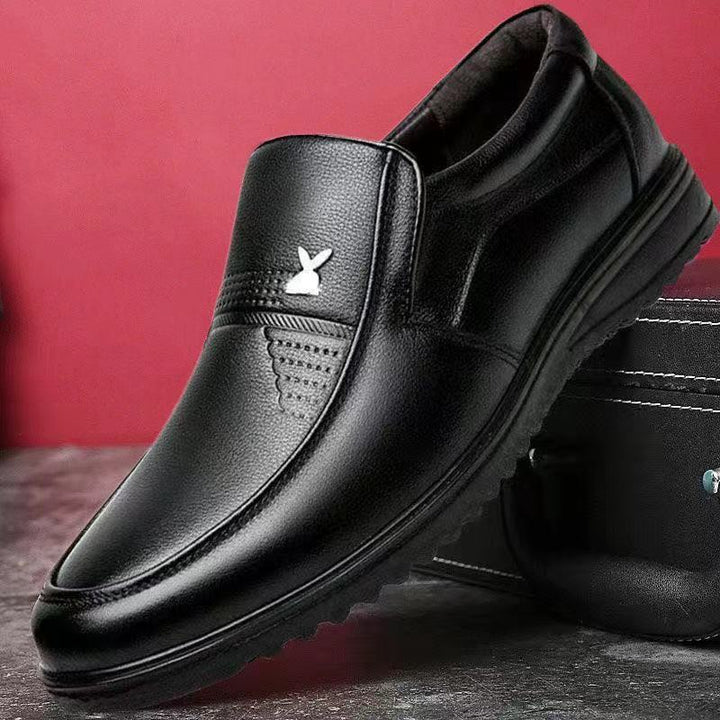 Men's Elegant Leather-Look Slip-On with Non-Slip Profile Sole Mune Fashion