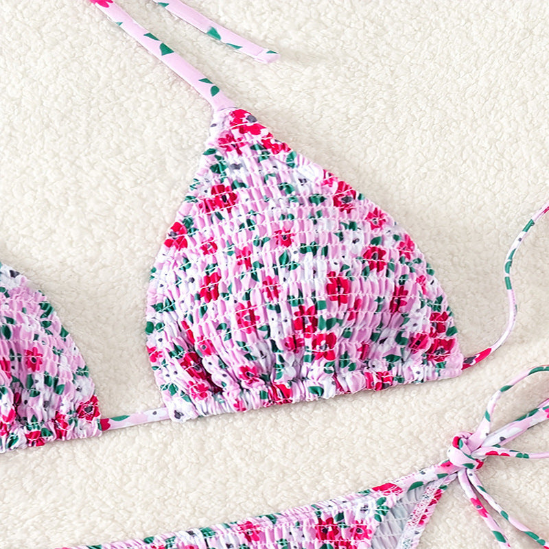 Women's Triangle Bikini with Floral Design Mune Fashion
