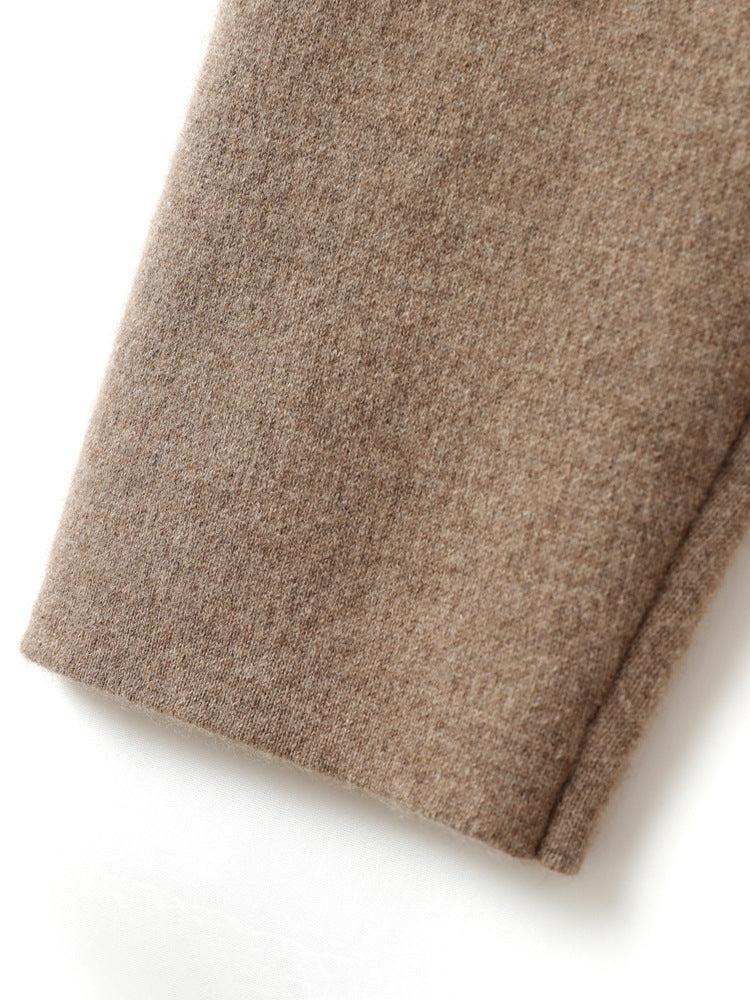 Women High-waisted knit pants with cashmere-like texture and tapered leg Mune Fashion