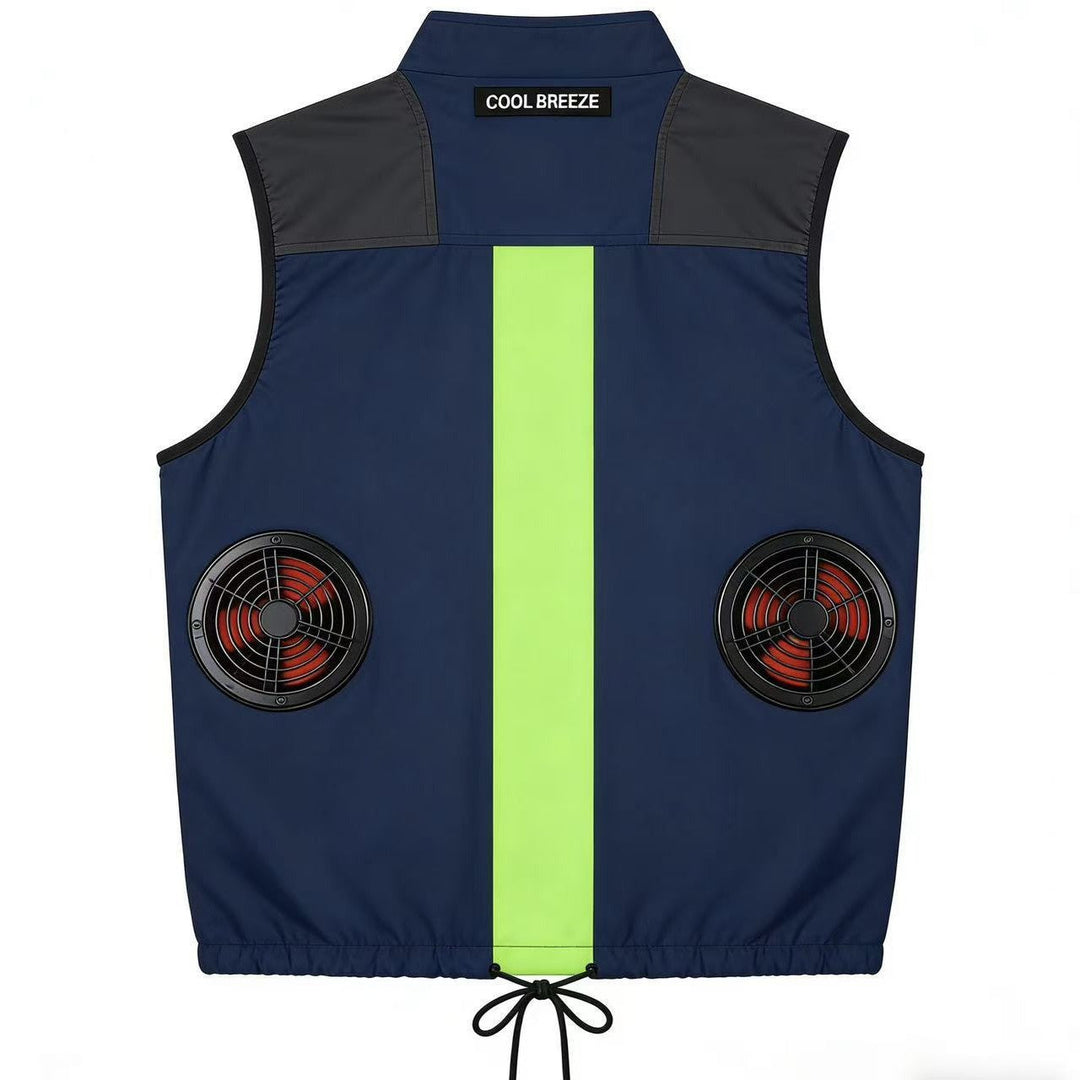 Unisex nan battery-operated cooling vest with integrated fans and reflective safety stripe Mune Fashion
