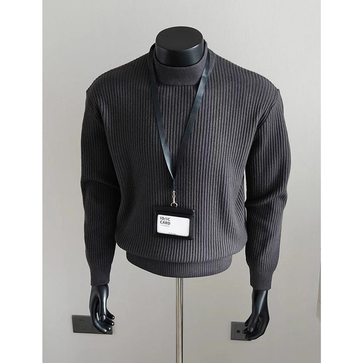 Men's Stylish Chunky Knit Sweater with Stand-Up Collar Mune Fashion