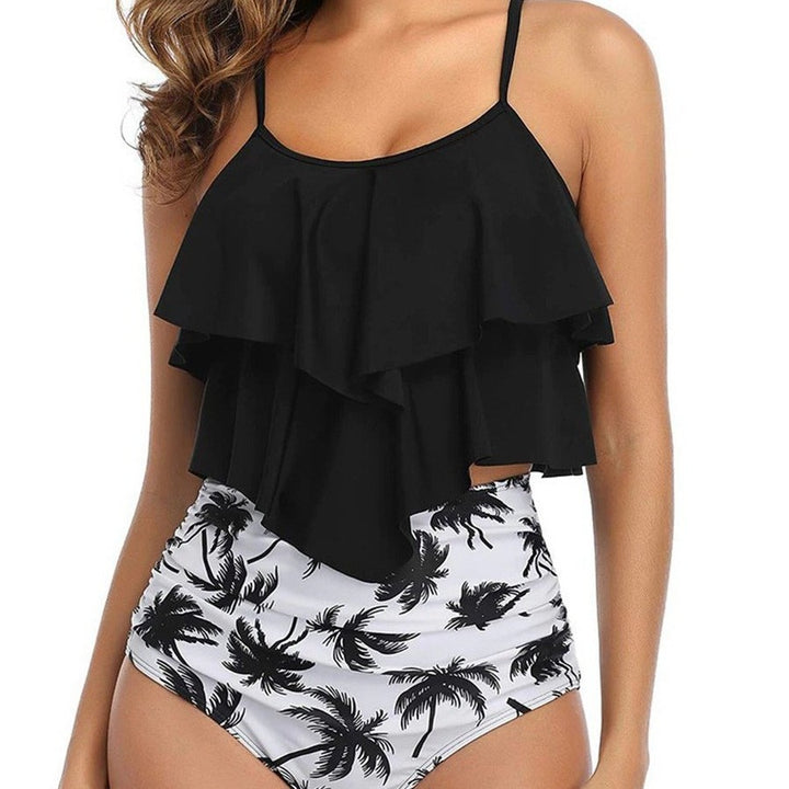 Women’s sporty tankini set with fringed top and high waist Mune Fashion