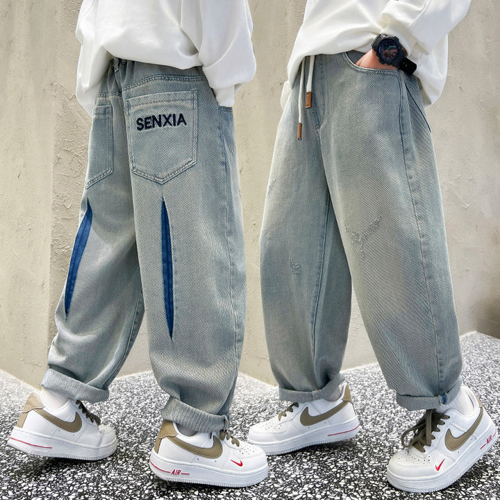Men's casual baggy jeans with color contrasts Mune Fashion