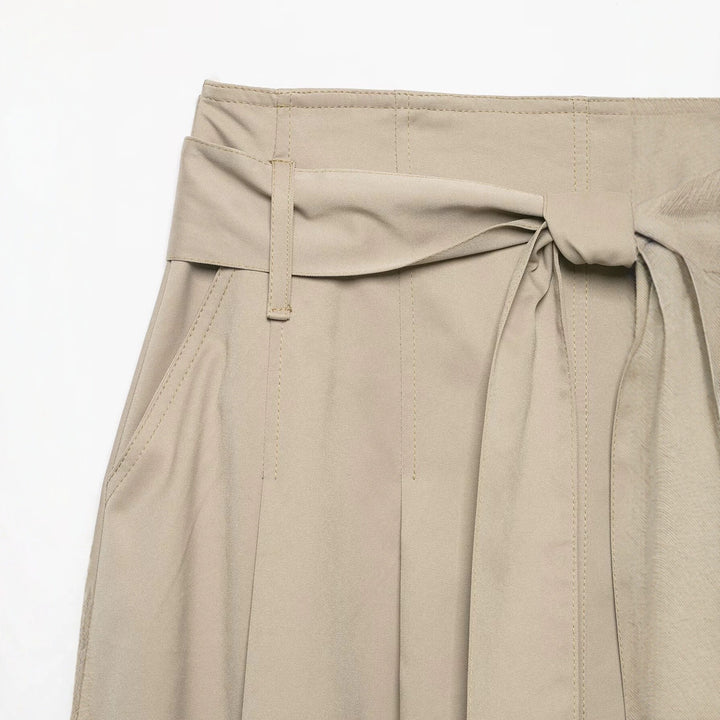 Ladies Tailored Midi Skirt with Ties and Darts Mune Fashion