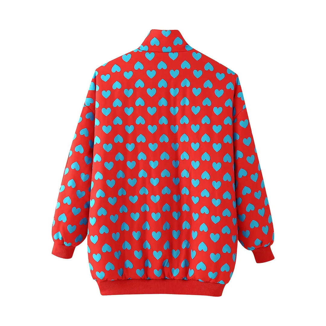 Women's non-quilted oversized bomber jacket with stand-up collar, elastic cuffs, and arm pocket Mune Fashion