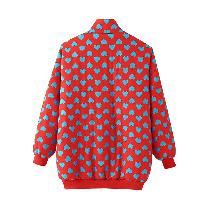 Women's non-quilted oversized bomber jacket with stand-up collar, elastic cuffs, and arm pocket Mune Fashion
