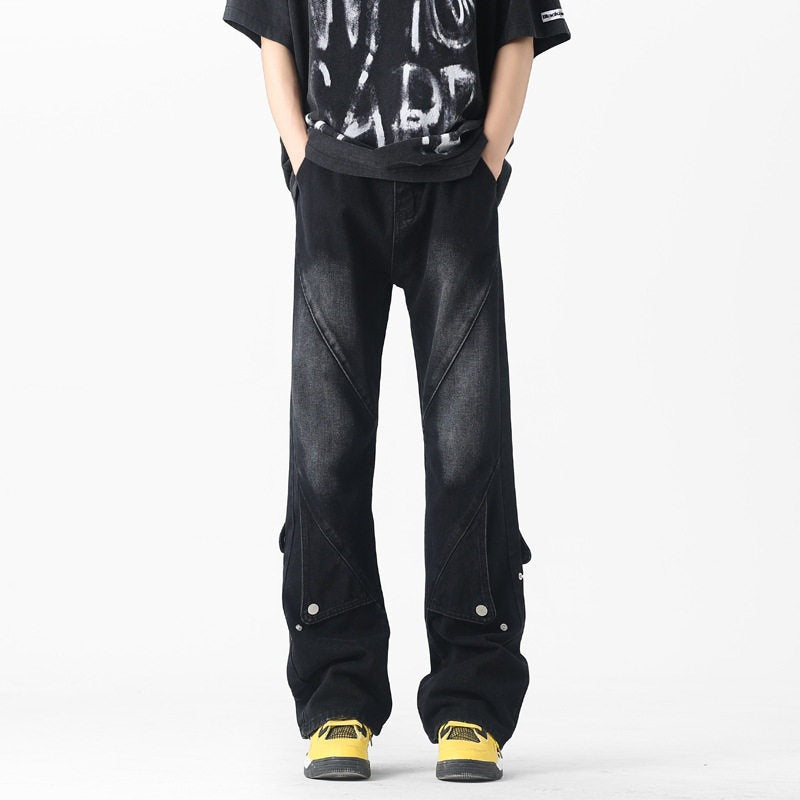 Men's fashionable baggy jeans with innovative seams Mune Fashion