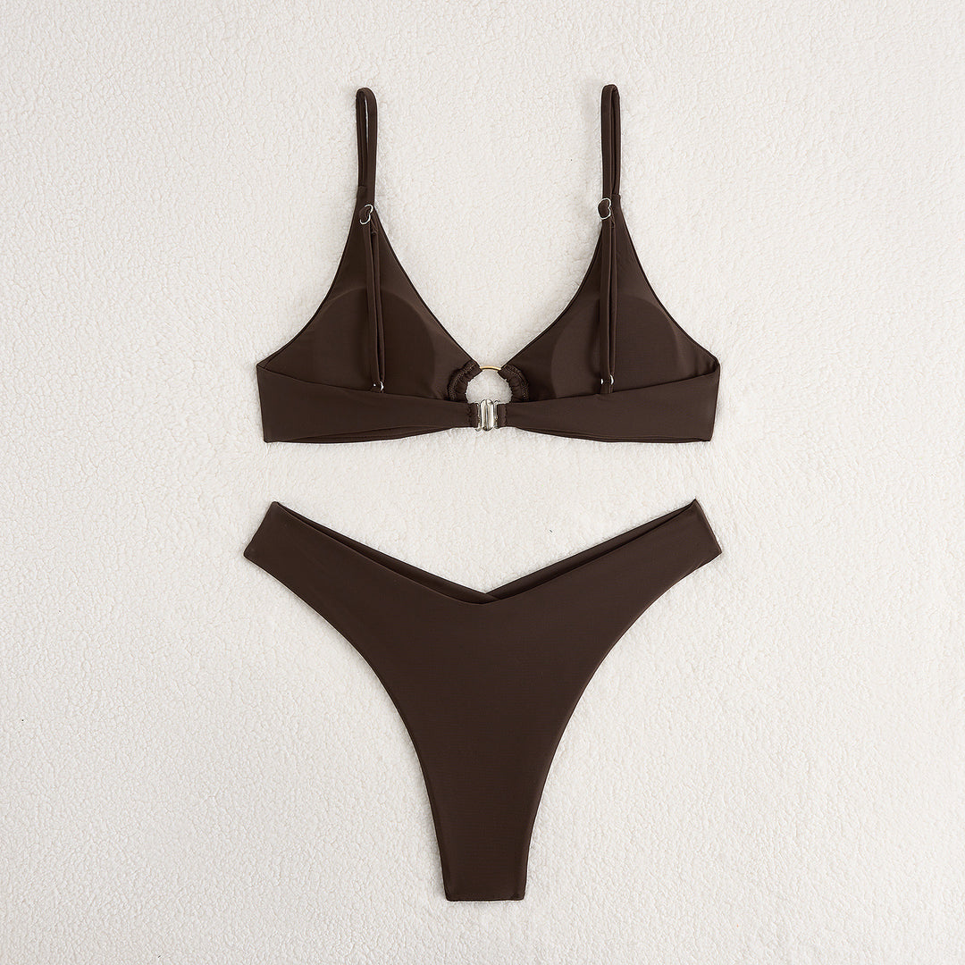 Women's triangle bikini with elegant ring detail Mune Fashion
