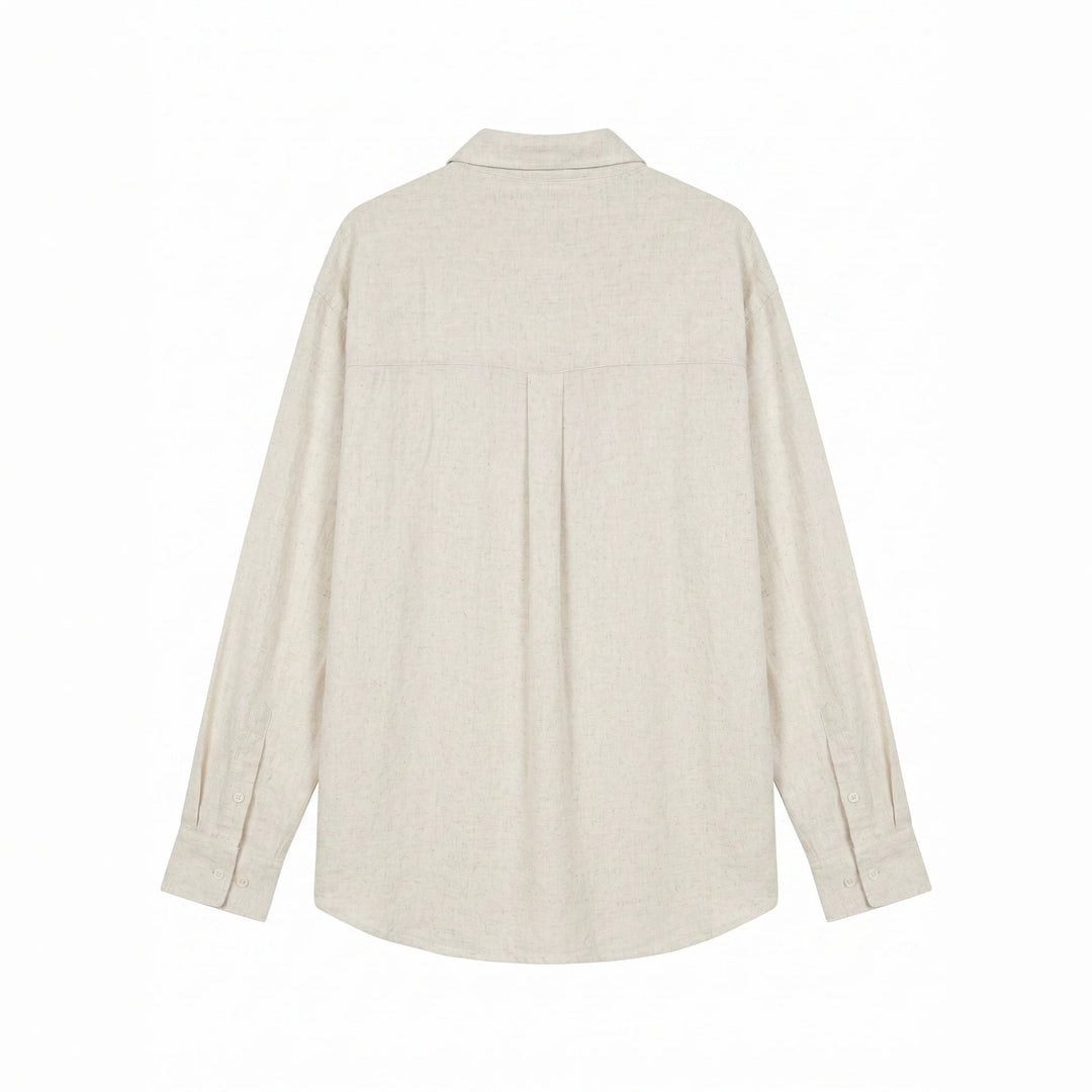 Unisex Lightweight Oversized Shirt in Linen Look with Kent Collar and Sleeve Tab Mune Fashion