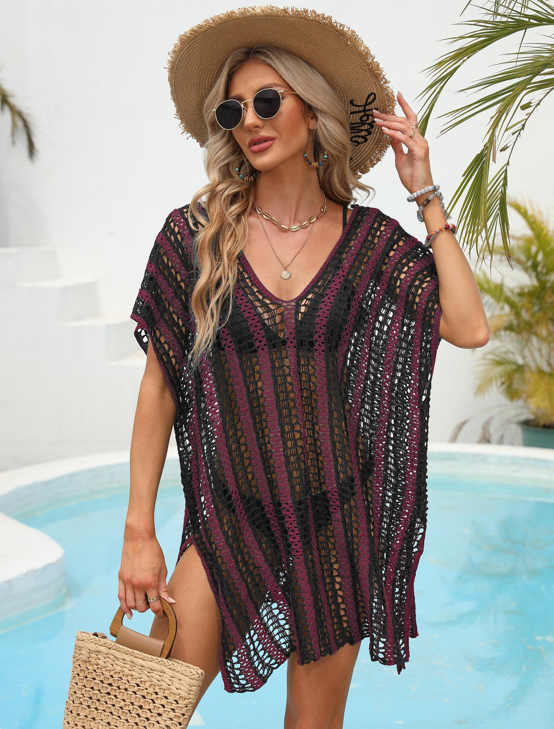 Women Casual Crochet Beach Cover-Up Mune Fashion
